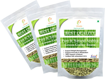 VIHADO Best Quality weight management Green Coffee Beans (Pack of 3) Roast & Ground Coffee 100 g(Pack of 3)