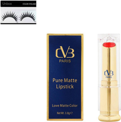 UnBox Combo of CVB Lipstick (Azalea), & Eyelashes (Set of 2)(Set of 2)