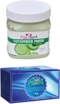 

Pink Root CUCUMBER MASK 500ML WITH NATURENCE DIAMOND BLEACH 200G(Set of 2)