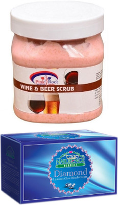 

Pink Root WINE & BEER SCRUB 500ML WITH NATURENCE DIAMOND BLEACH 200G(Set of 2)