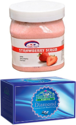 

Pink Root STRAWBERRY SCRUB 500ML WITH NATURENCE DIAMOND BLEACH 200G(Set of 2)