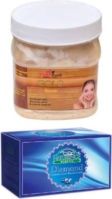 

Pink Root GOLD SCRUB 500ML WITH NATURENCE DIAMOND BLEACH 200G(Set of 2)