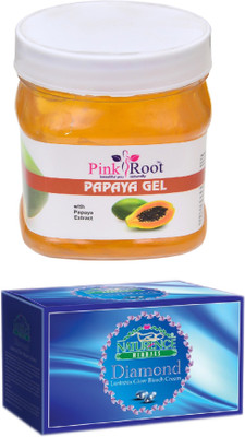 

Pink Root PAPAYA GEL 500ML WITH NATURENCE DIAMOND BLEACH 200G(Set of 2)