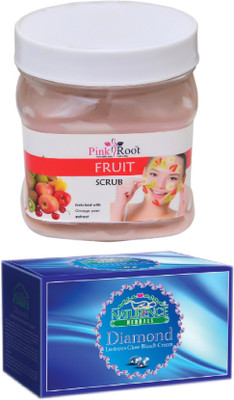 

Pink Root FRUIT SCRUB 500ML WITH NATURENCE DIAMOND BLEACH 200G(Set of 2)