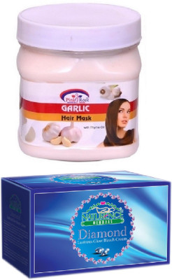 

Pink Root GARLIC MASK 500ML WITH NATURENCE DIAMOND BLEACH 200G(Set of 2)