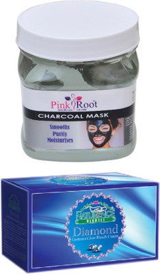 

Pink Root CHARCOAL MASK 500ML WITH NATURENCE DIAMOND BLEACH 200G(Set of 2)