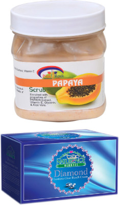 

Pink Root PAPAYA SCRUB 500ML WITH NATURENCE DIAMOND BLEACH 200G(Set of 2)