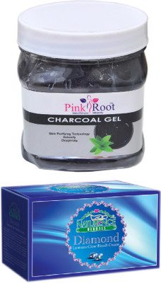 

Pink Root CHARCOAL GEL 500ML WITH NATURENCE DIAMOND BLEACH 200G(Set of 2)