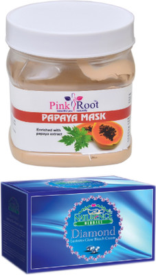 

Pink Root PAPAYA MASK 500ML WITH NATURENCE DIAMOND BLEACH 200G(Set of 2)