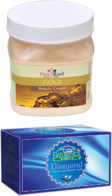 

Pink Root GOLD CREAM 500ML WITH NATURENCE DIAMOND BLEACH 200G(Set of 2)