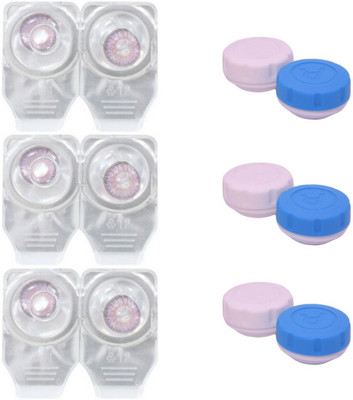 

Choice Empire 3 Pair Zero Power Monthly Contact Lens With 3 Cases - Violet Color Lens Monthly Contact Lens(0 Power, Violet, Pack of 3)