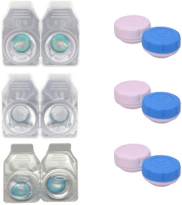 

Choice Empire 3 Pair Zero Power Monthly Contact Lens With 3 Cases - Aqua - Blue - True Sphayer Color Lens Monthly Contact Lens(0 Power, Aqua, Blue, True sphayer, Pack of 3)