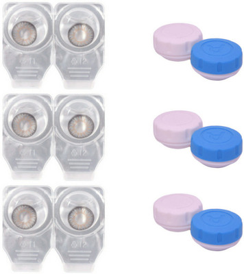 

Choice Empire 3 Pair Zero Power Monthly Contact Lens With 3 Cases - Grey Color Lens Monthly Contact Lens(0 Power, Grey, Pack of 3)