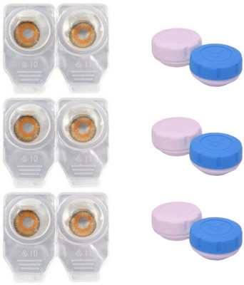 

Choice Empire 3 Pair Zero Power Monthly Contact Lens With 3 Cases - Honey Color Lens Monthly Contact Lens(0 Power, Honey, Pack of 3)