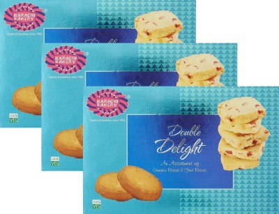 

Karachi Bakery Double Delight Blue Fruit Biscuit with Osmania, 400g (Pack of 3)(400 g, Pack of 3)