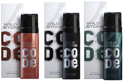 

Wild Stone CODE STEEL DEODORANT 120 ML+ CODE COPPER DEODORANT 120 ML+ CODE CHROME DEODORANT 120 ML Deodorant Spray - For Men(120 ml, Pack of 3)
