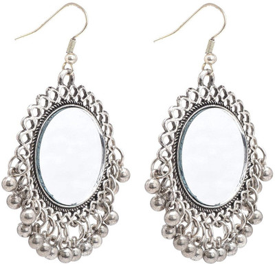 FashMade Mirror With Beads Alloy Chandbali Earring