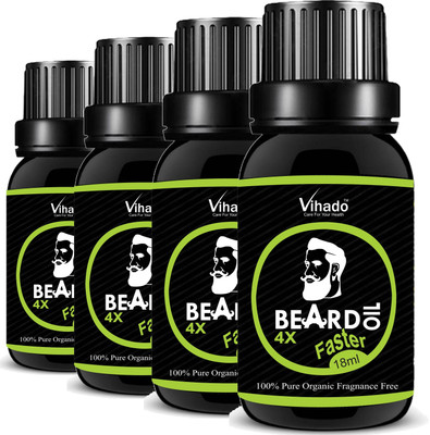 

Vihado Organic Moustache and Beard Oil Hair Oil (18 ml) (Pack of 4) Hair Oil(18 ml)