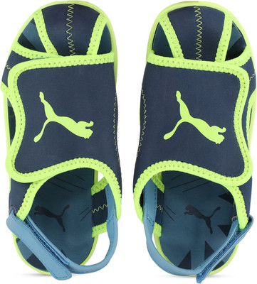 

Puma Boys & Girls Velcro Sports Sandals(Blue, Blue wing teal-safety yellow