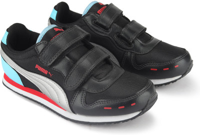 

Puma Boys & Girls Velcro Sneakers(Black, Black-silver-poppy red-nrgy tu
