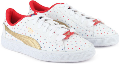 

Puma Girls Lace Sneakers(White, White-team gold