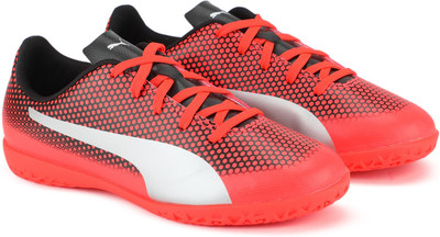 

Puma Boys Lace Football Shoes(Red, Red blast-silver-black