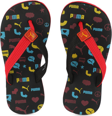 

Puma Boys & Girls Slip On Slipper Flip Flop(Red, Red blast-black-ultra yellow