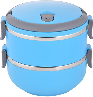 

Purpledip Lunch Box Tiffin (2 Steel Containers) - For Office, School||Superior Quality, Easy To Carry & Clean 2 Containers Lunch Box(750 ml), Multicolor