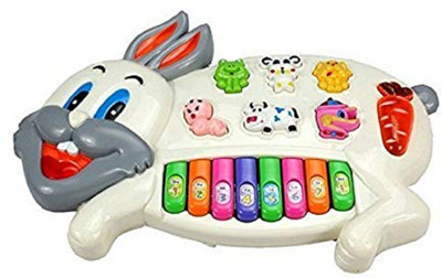 

fizzytech abbits Musical Piano with Modes Animal Sounds, Flashing Lights & Music(Multicolor)