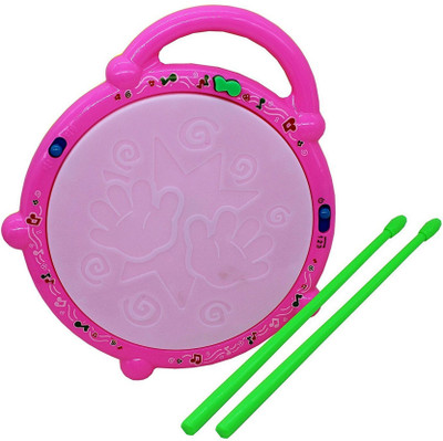 Effe Shoppe Musical Flash Drum with Drum Sticks - Kids Play Drum with colorful Flash Lights and Music(Multicolor)