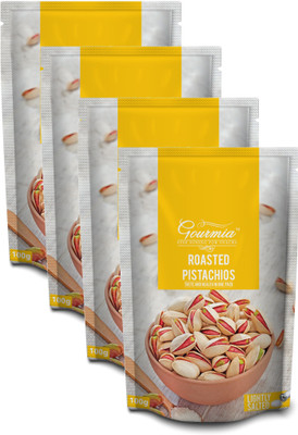 

Gourmia Iranian Roasted Pistachios Lightly Salted 100g (Pack of 4) Pistachios(400 g, Pouch)