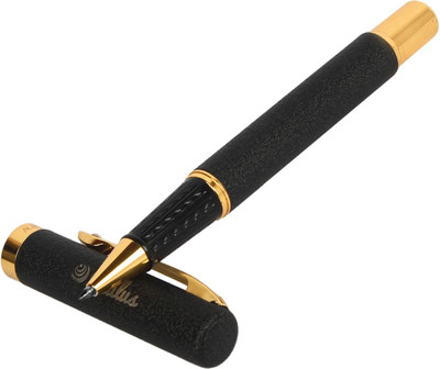

Oculus Sandstone-2409 Designer Grainy Sand Pattern Black & Golden Combination Metallic Roller Ball Pen