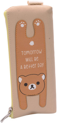 

Enwraps Animal Animal Art Canvas Pencil Box(Set of 1, Brown)