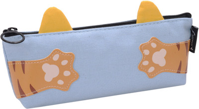 

Enwraps Animal Animal Art Canvas Pencil Box(Set of 1, Blue)