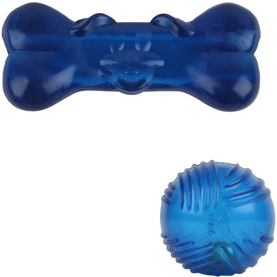 

W9 High Quality Translucent Bone With Ball Toy For Puppy Rubber Chew Toy For Dog