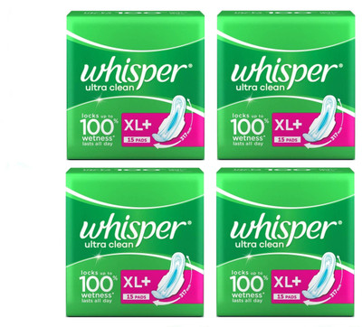 

Whisper Ultra Clean 15+15+15+15 Pad Sanitary Pad(Pack of 4)