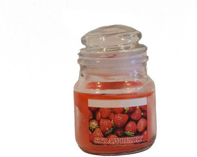 

Manogyam Highly Fragranced STRAWBERRY Fields Wax Jar Candle wITH Scented(200 ml)