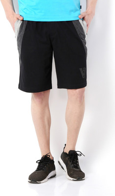 van-heusen-solid-men-black-sports-shorts