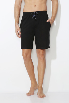 van-heusen-solid-men-black-basic-shorts