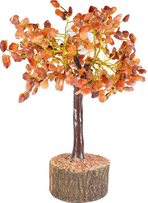 

Reiki Crystal Products Carnelian Natural Gemstone 300 Beads Crystal Tree Decorative Showpiece - 20 cm(Crystal, Orange)
