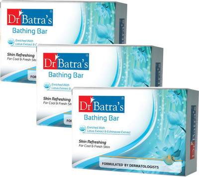 

Dr. Batra's Bathing Bar Is Enriched With Lotus Extract Which Acts As a Skin Conditioner. It Hydrates And Moisturizes The Skin And Makes It Cool & Fresh.(375 g, Pack of 3)