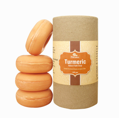 

Florous Turmeric Natural Bath Soap(400 g, Pack of 4)