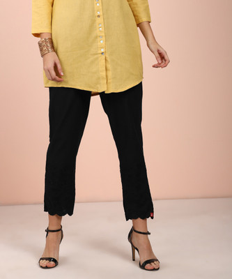 Biba Regular Fit Women Black Trousers