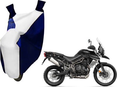 AUTO PEARL Two Wheeler Cover for Triumph(Tiger 800 XCA, White, Blue)