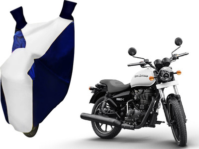 AUTO PEARL Two Wheeler Cover for Royal Enfield(Thunderbird 350, White, Blue)