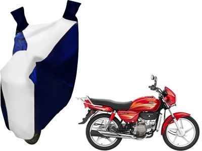 AUTO PEARL Two Wheeler Cover for Hero(Splendor Plus, White, Blue)