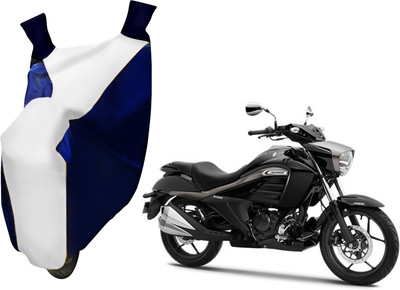AUTO PEARL Two Wheeler Cover for Suzuki(GSX, White, Blue)