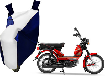 AUTO PEARL Two Wheeler Cover for TVS(Heavy Duty Super XL, White, Blue)