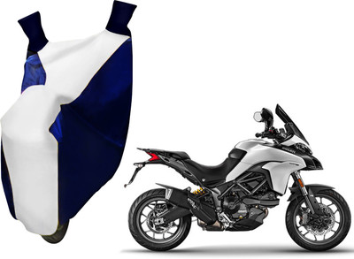 AUTO PEARL Two Wheeler Cover for Ducati(Multistrada, White, Blue)