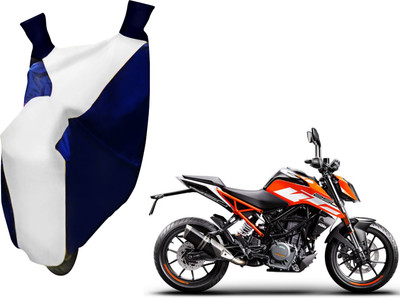 AUTO PEARL Two Wheeler Cover for KTM(Duke 200, White, Blue)